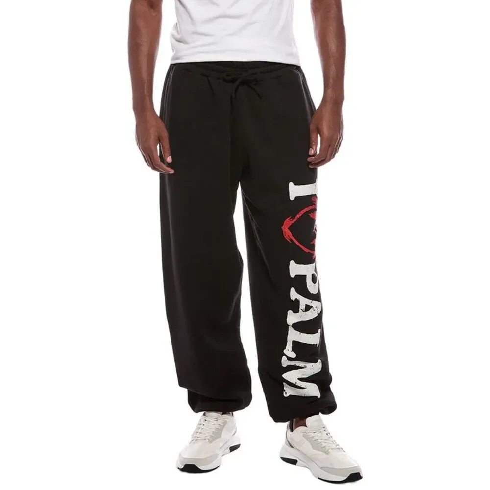 Palm Angels Mens Logo Sweatpant, Black